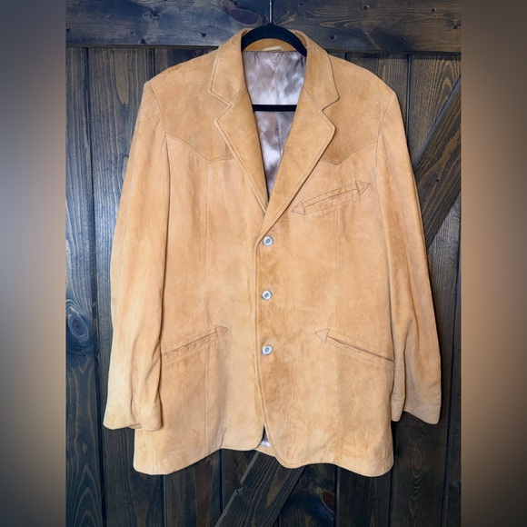 VtgCresco Suede Jacket Blazer Western Boho Cowboy Rancher Retro Sz 44